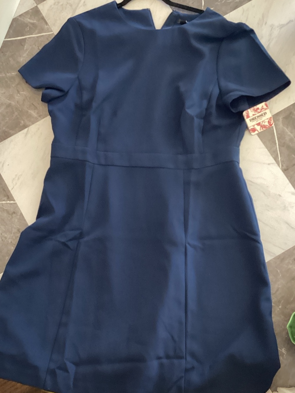 Ann Taylor Navy Short-Sleeve Mini Dress